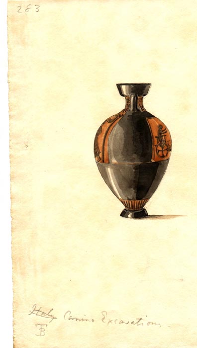 283 black figue amphora with central red band